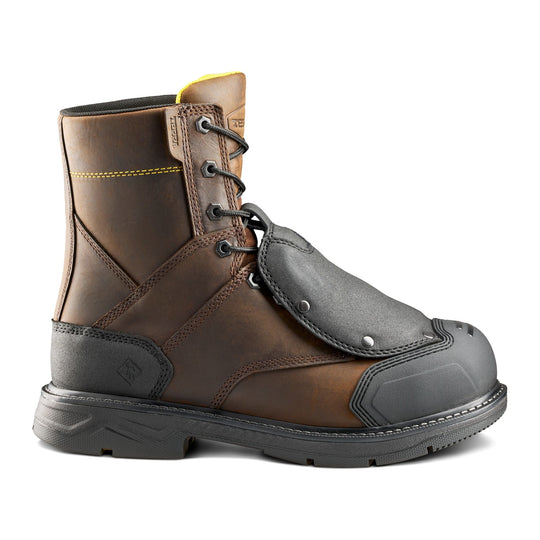 Terra Men's Patton 8" Aluminum Toe External Met Guard Safety Work Boot - Dark Brown - 1314DB - Overlook Boots