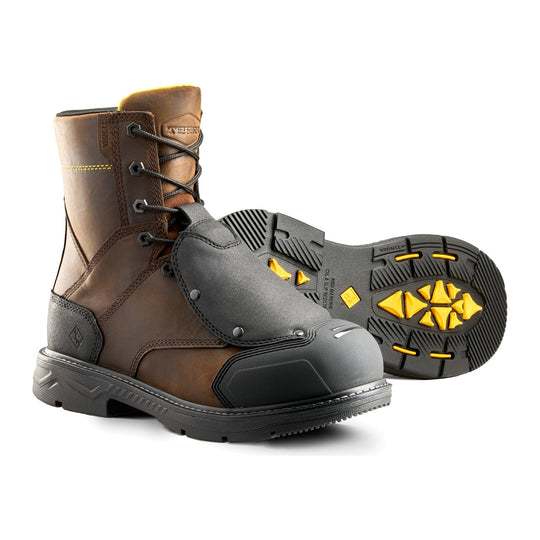 Terra Men's Patton 8" Aluminum Toe External Met Guard Safety Work Boot - Dark Brown - 1314DB - Overlook Boots