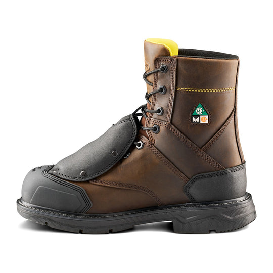 Terra Men's Patton 8" Aluminum Toe External Met Guard Safety Work Boot - Dark Brown - 1314DB - Overlook Boots