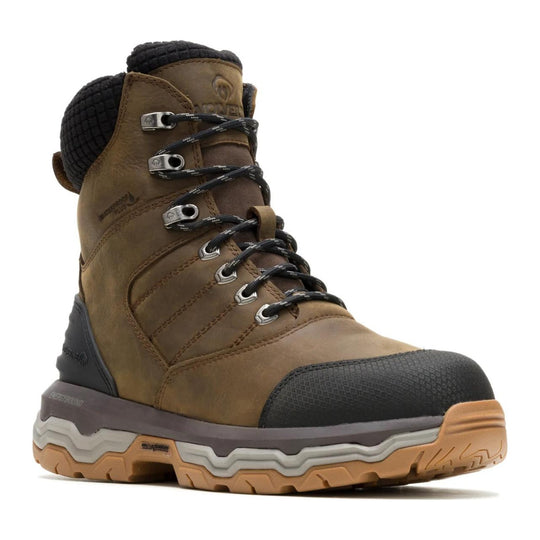 Wolverine Men's Alpha Insulated Infinity System 8" Soft Toe Waterproof 400G Insulated Work Boot - Dark Coffee - W260040 7 / Medium / Dark Coffee - Overlook Boots
