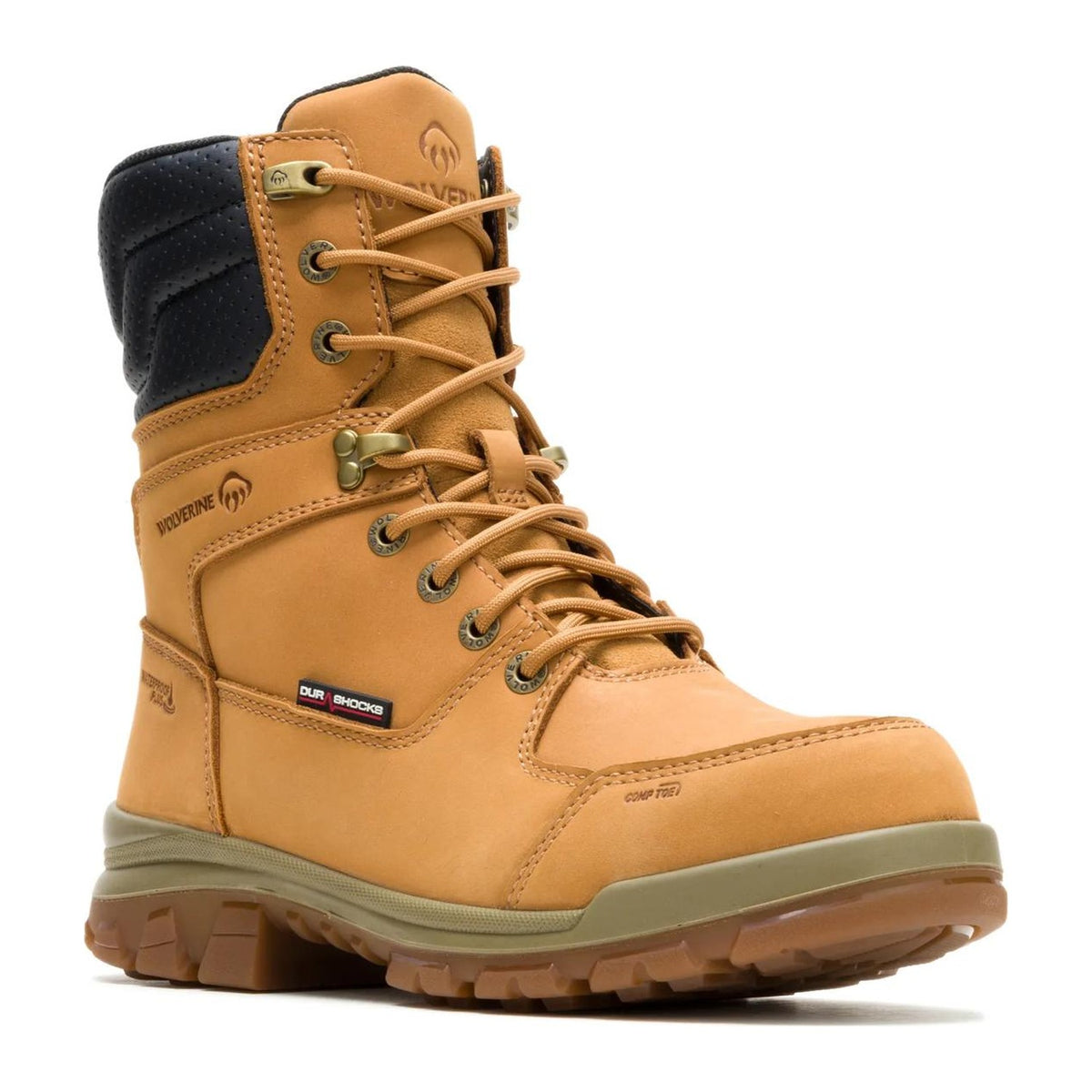 Wolverine Men's DuraShocks SR Icon Insulated 8" CarbonMAX Composite Toe Waterproof 400G Insulated Work Boot - Wheat - W261095 7 / Medium / Wheat - Overlook Boots