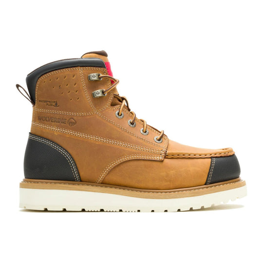 Wolverine Men's Loader II 6" Soft Toe Waterproof Moc Toe Wedge Work Boot - Wheat - W260017 - Overlook Boots