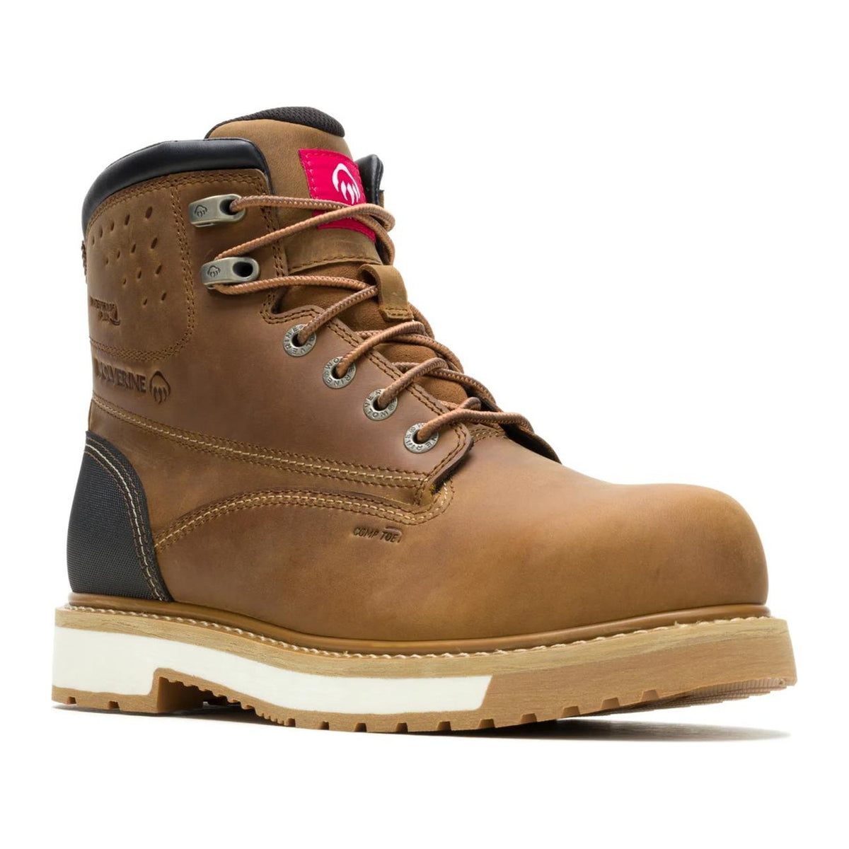 Wolverine Men's Reloader 6" CarbonMAX Composite Toe Waterproof Work Boot - Dark Tan - W261107 7 / Medium / Dark Tan - Overlook Boots
