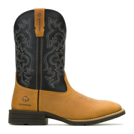 Wolverine Men's Wheatland Saddle Series Soft Toe Western Pull On Work Boot - Wheat - W260037 - Overlook Boots