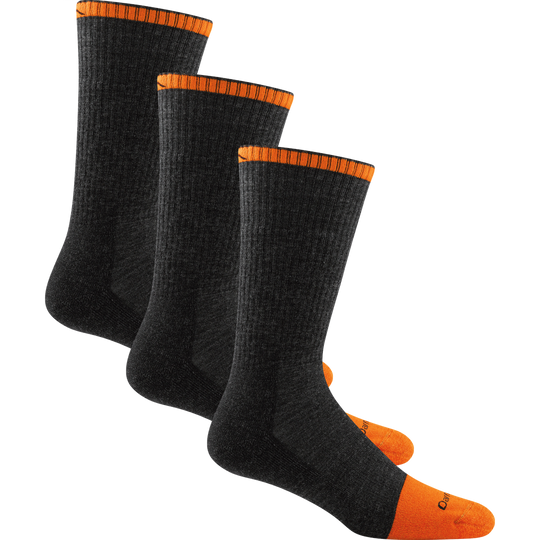 Men's Darn Tough Steely Boot Midweight Work Socks - 2006 - 3 PACK Medium / Graphite - Overlook Boots
