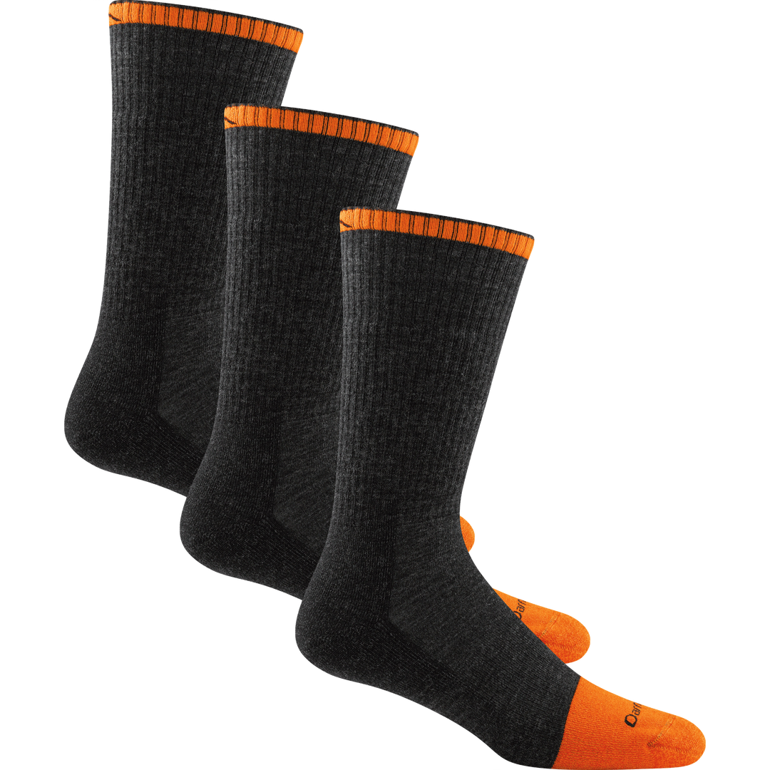 Men's Darn Tough Steely Boot Midweight Work Socks - 2006 - 3 PACK Medium / Graphite - Overlook Boots