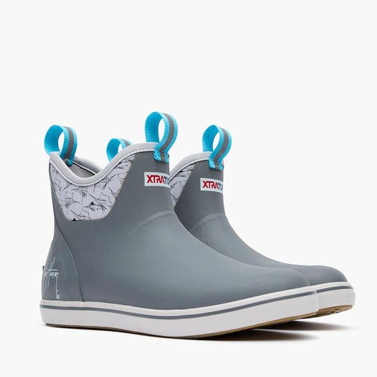 Xtratuf Ankle Deck Boot Men's 7" Waterproof Outdoor Boot - Grey - XMABGHSS - Overlook Boots