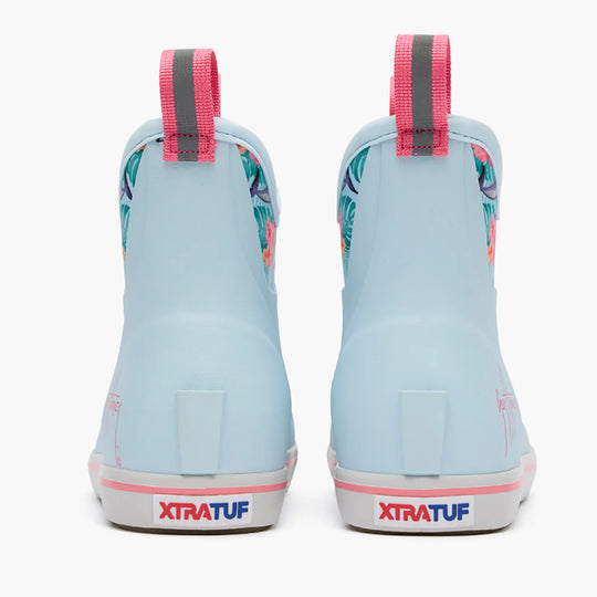 Xtratuf Ankle Deck Boot Women's 6" WP Outdoor Boot - Blue / Dolphin Floral - XWABGH21 - Overlook Boots