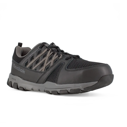 Reebok Men's Sublite Steel Toe Athletic Work Shoe - Black- RB4016 4 / Medium / Black - Overlook Boots
