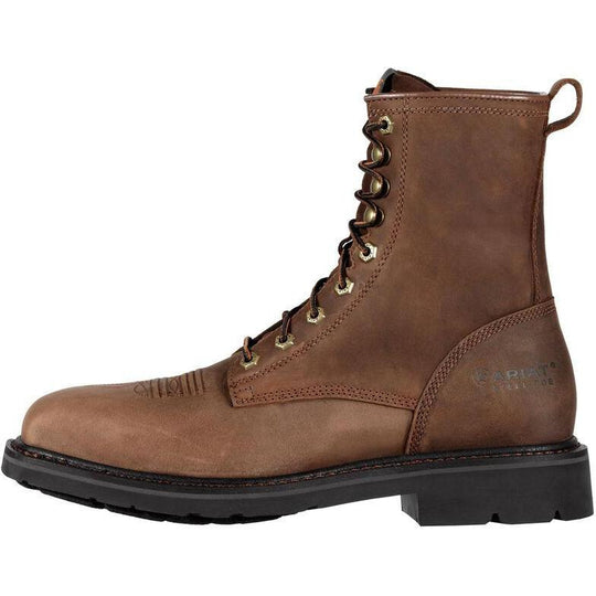 Ariat Men's Cascade 8" Wide Square Steel Toe Work Boot - Alamo Brown - 10011917 - Overlook Boots