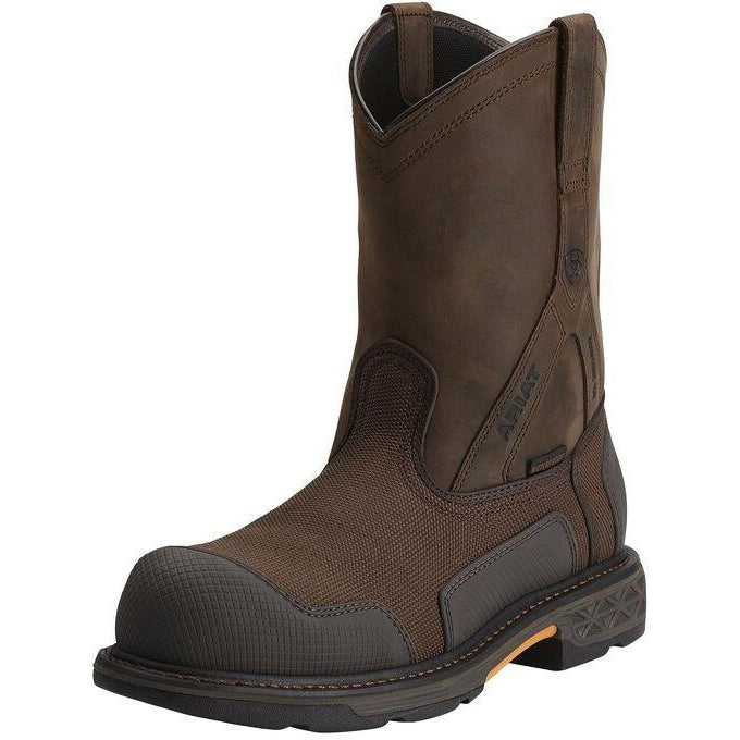 Ariat Men's OverDrive XTR 10" Composite Toe Waterproof Work Boot - Brown Woven - 10012942 7 / Medium / Brown - Overlook Boots