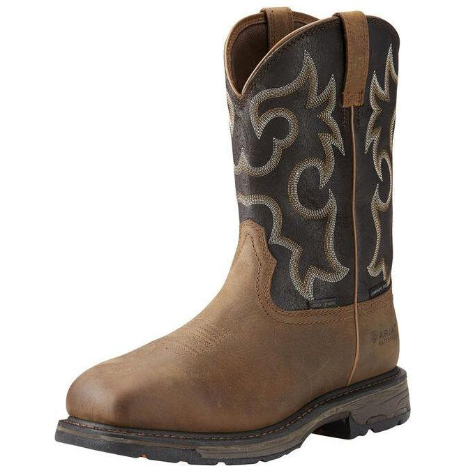 Ariat Men's WorkHog 11" Wide Square Composite Toe Waterproof 400G Work Boot - Rye Brown - 10018555 7 / Medium / Brown - Overlook Boots