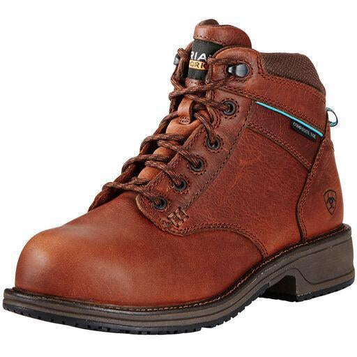 Ariat Women's Casual Mid Lace Static Dissipative 5" Composite Toe Work Boot - Nutty Brown - 10020097 5.5 / Medium / Brown - Overlook Boots