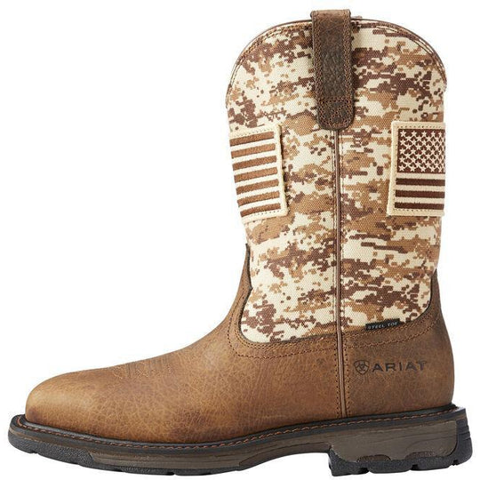 Ariat Men's WorkHog Patriot 11" Steel Toe Western Work Boot - Earth - 10022968  - Overlook Boots