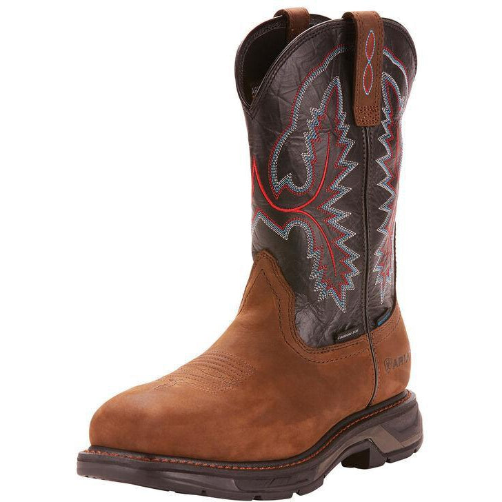 Ariat Men's WorkHog XT 11" Carbon Toe Waterproof Work Boot - Oily Distressed Brown - 10024968 7 / Medium / Brown - Overlook Boots