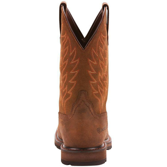 Ariat Men's Groundbreaker 10" Wide Square Soft Toe Waterproof Work Boot - Dark Brown - 10024984 - Overlook Boots