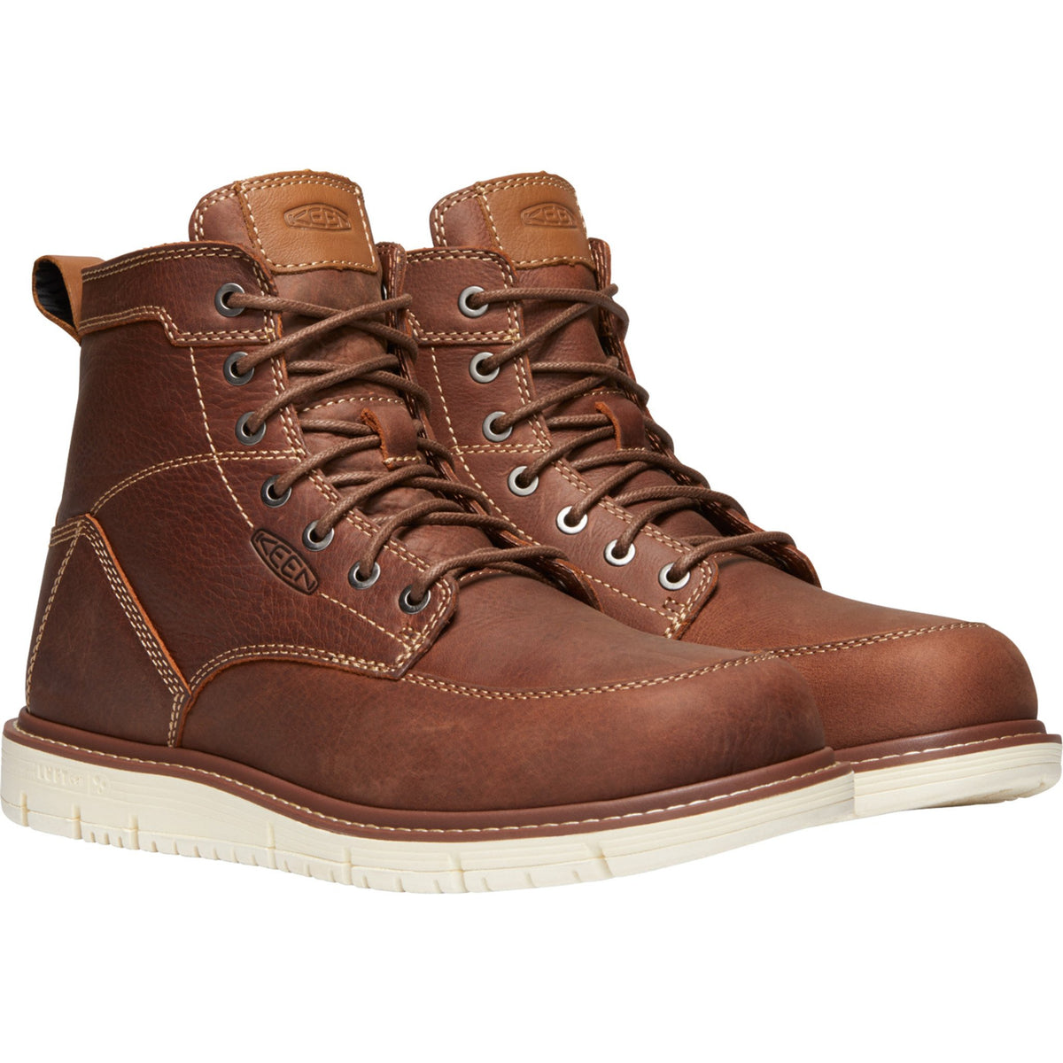 Keen Utility Men's San Jose 6" Soft Toe Work Boot - Gingerbread/Off White - 1020146 7 / Medium / Brown - Overlook Boots