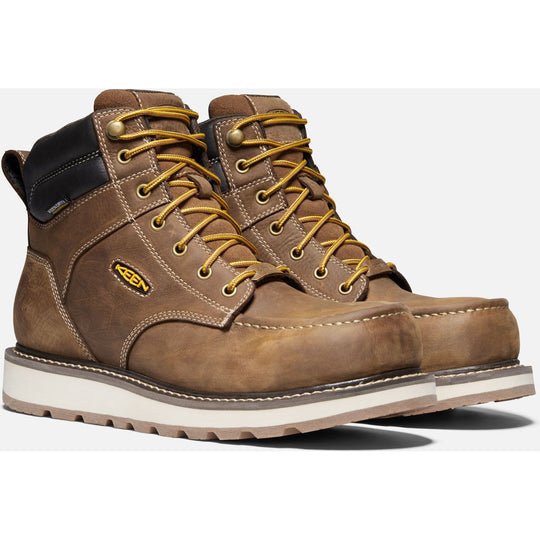 Keen Utility Men's Cincinnati 6" Carbon-Fiber Toe Waterproof Wedge Work Boot - Belgian/Sandshell - 1023222 7 / Medium / Belgian/Sandshell - Overlook Boots