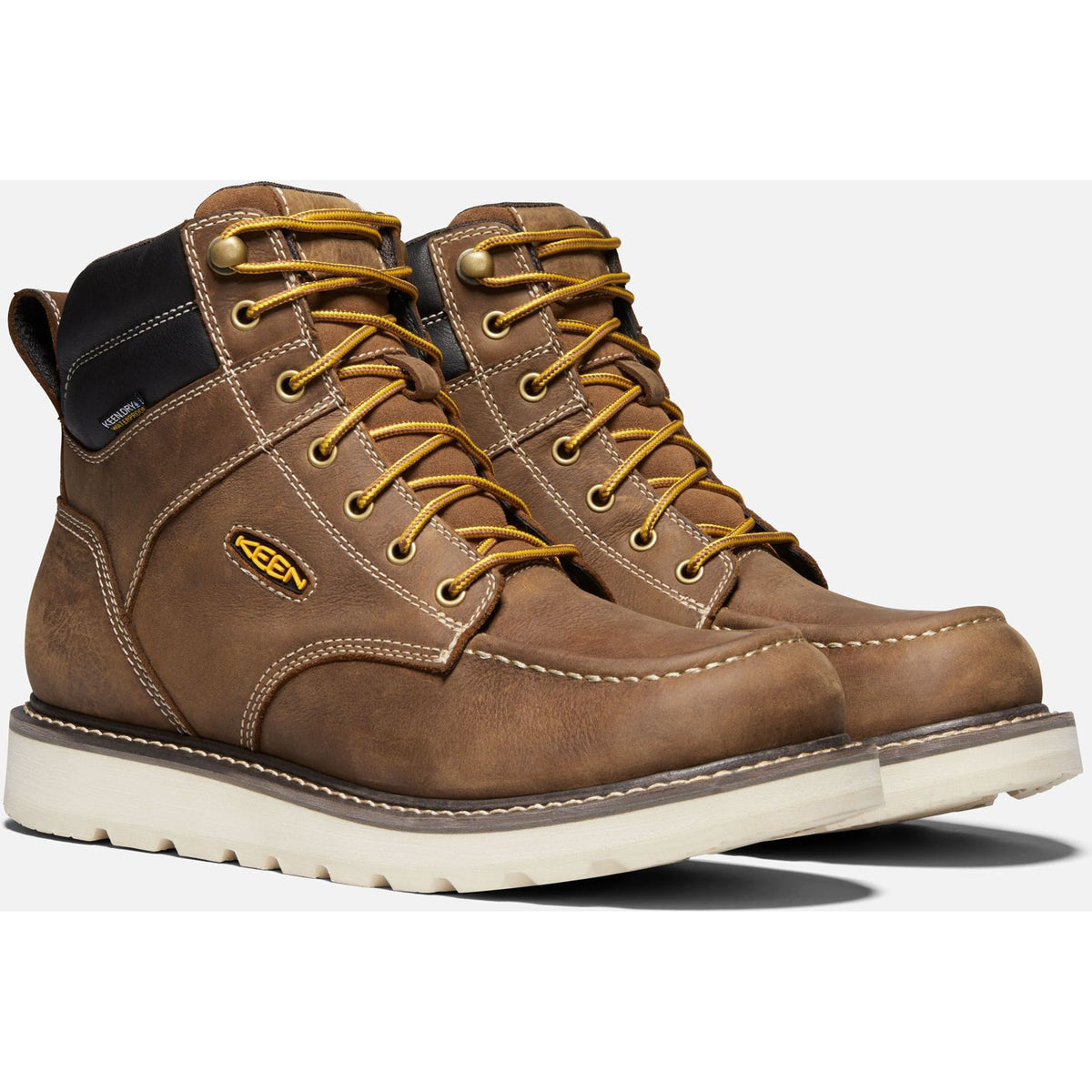 Keen Utility Men's Cincinnati 6" Soft Toe Waterproof Wedge Work Boot - Belgian/Sandshell - 1023223 7 / Medium / Belgian/Sandshell - Overlook Boots