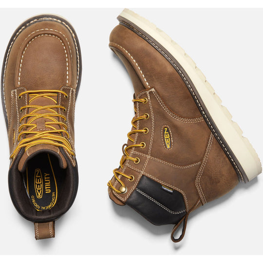 Keen Utility Men's Cincinnati 6" Soft Toe Waterproof Wedge Work Boot - Belgian/Sandshell - 1023223 - Overlook Boots