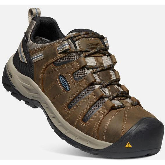 Keen Utility Men's Flint II Steel Toe Waterproof Work Shoe - Cascade Brown/Orion Blue - 1023236 - Overlook Boots