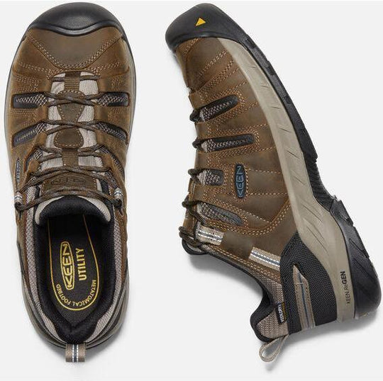 Keen Utility Men's Flint II Steel Toe Waterproof Work Shoe - Cascade Brown/Orion Blue - 1023236 - Overlook Boots