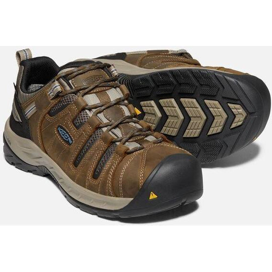 Keen Utility Men's Flint II Steel Toe Waterproof Work Shoe - Cascade Brown/Orion Blue - 1023236 - Overlook Boots