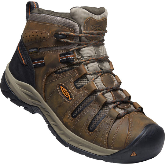 Keen Utility Men's Flint II Mid Soft Toe Waterproof Work Boot - Black Olive/Brindle - 1025613 - Overlook Boots