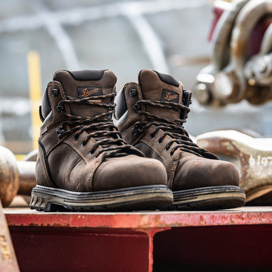 Danner Men's Steel Yard 6" Steel Toe Waterproof Work Boot - Brown - 12531 - Overlook Boots