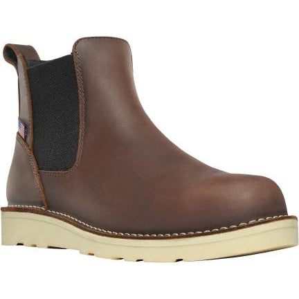 Danner Bull Run Chelsea 6 Inch Work Boots - Men's Soft Toe Wedge - 15481 7 / Medium / Brown - Overlook Boots
