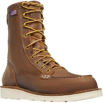 Danner Bull Run 8 Inch Steel Toe USA Made Work Boots - Wedge Boot 15542 7 / Medium / Tobacco - Overlook Boots