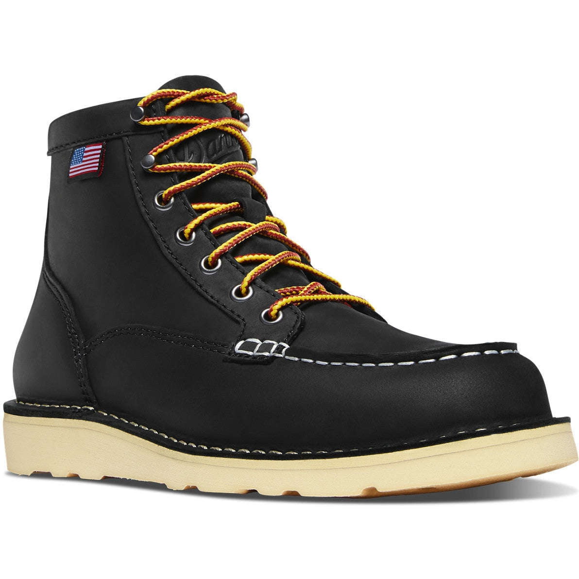 Danner Women's Bull Run 6" Slip Resistant Moc Toe Work Boot - Black - 15587 - Overlook Boots