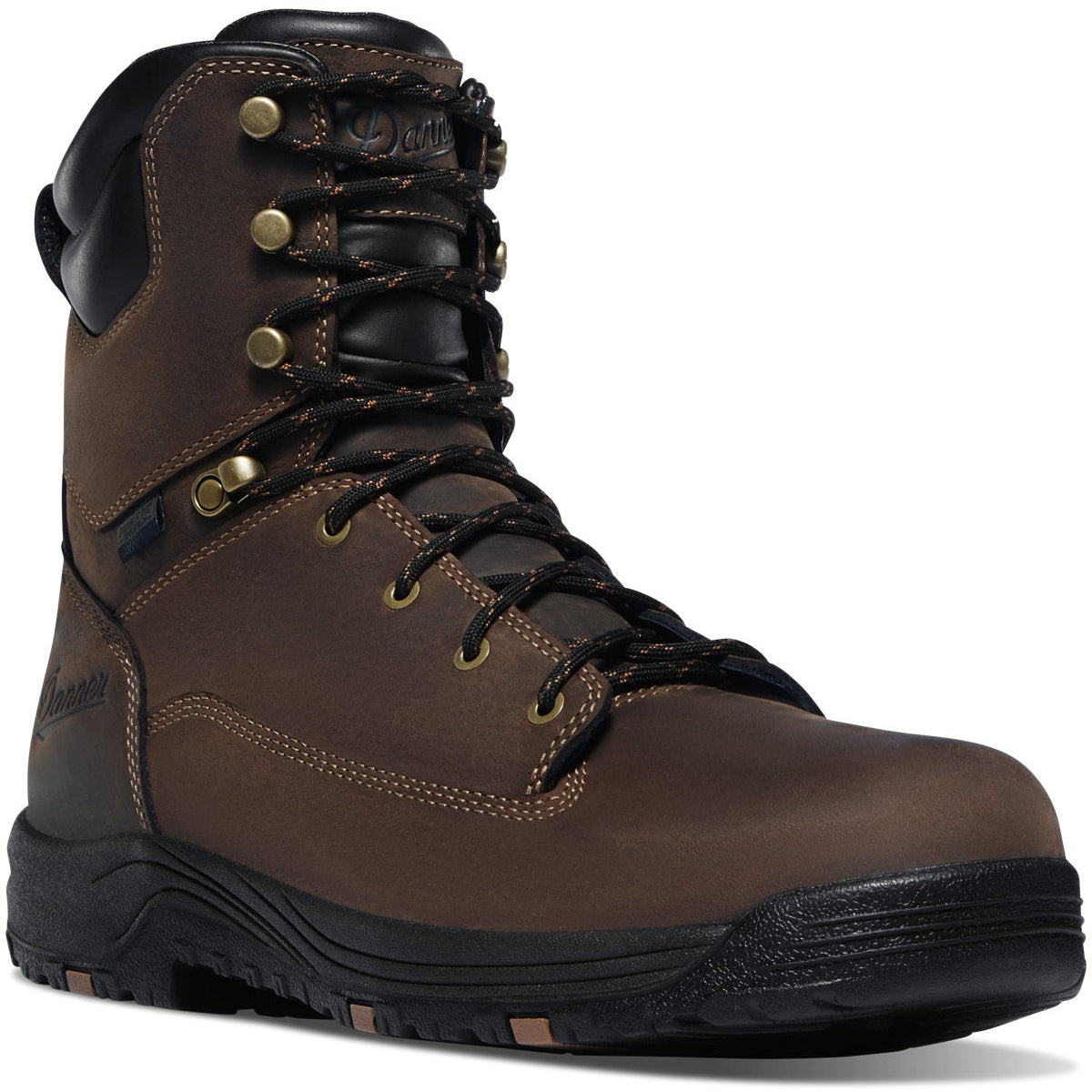 Danner Men's Riverside 8" Plain Toe Waterproof Lace Up Work Boot - Brown - 19457 - Overlook Boots