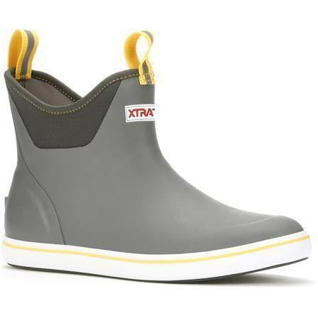 Xtratuf Men's 6" Ankle Deck Waterproof Boot - Gray / Yellow - 22735 7 / Gray / Medium - Overlook Boots