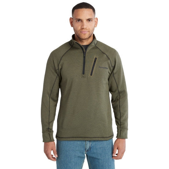 Timberland Pro Reaxion Chamarra de Polar Atlética para Hombre, Zíper de 1/4 - Verde - TB0A55RV369 - Imagen 7