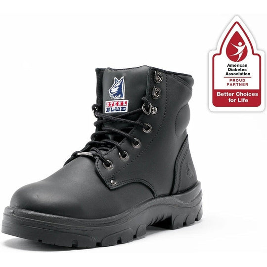 Steel Blue Men's Argyle 6" Water Resistant Steel Toe Side Zipper Work Boot - Black - 312951 - Overlook Boots