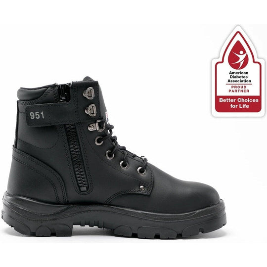 Steel Blue Men's Argyle 6" Water Resistant Steel Toe Side Zipper Work Boot - Black - 312951 - Overlook Boots
