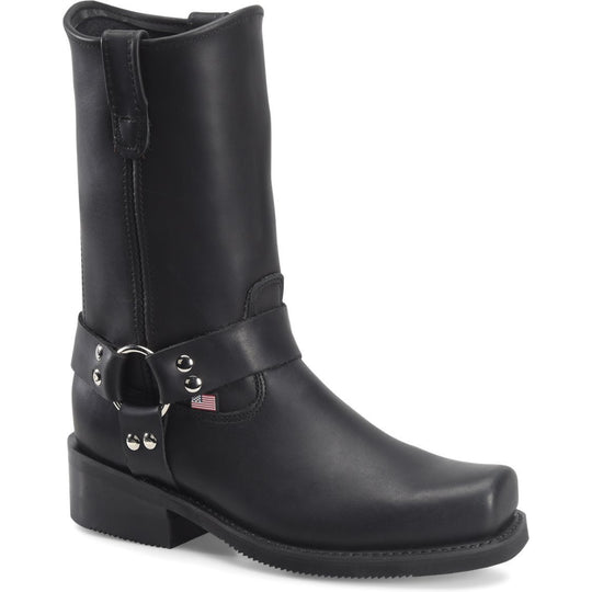 Double H Men's Barry 10" Square Toe USA Made Harness Boot- Black- 4008 5 / Medium / Black - Overlook Boots