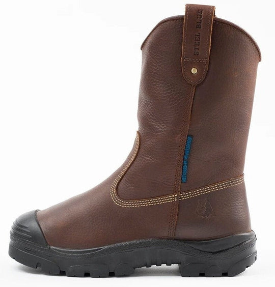 Steel Blue Men's Heeler Metguard Bump 10" Waterproof Steel Toe Work Boot - Oak - 862905 - Overlook Boots