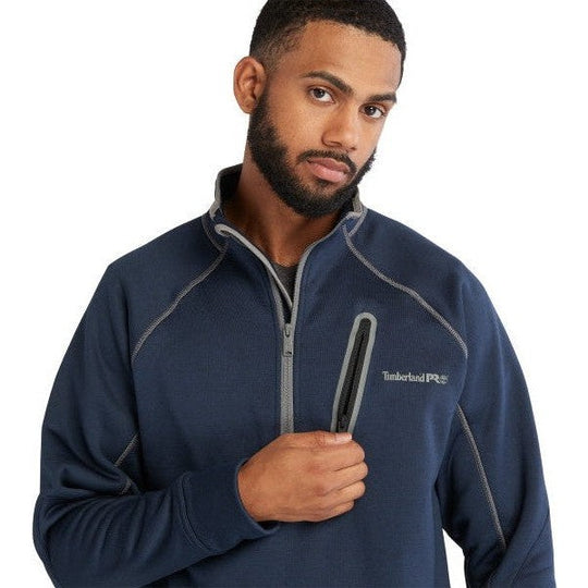 Timberland Pro Reaxion Chamarra Polar para Hombre, Cierre de 1/4, Corte Atlético - Azul Marino - TB0A55RV440 - Imagen 3