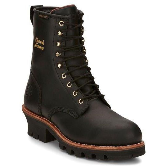 Chippewa Men's Paladin 8" Steel Toe Waterproof 400G Ins Logger Work Boot - 73050 6 / Medium / Black - Overlook Boots