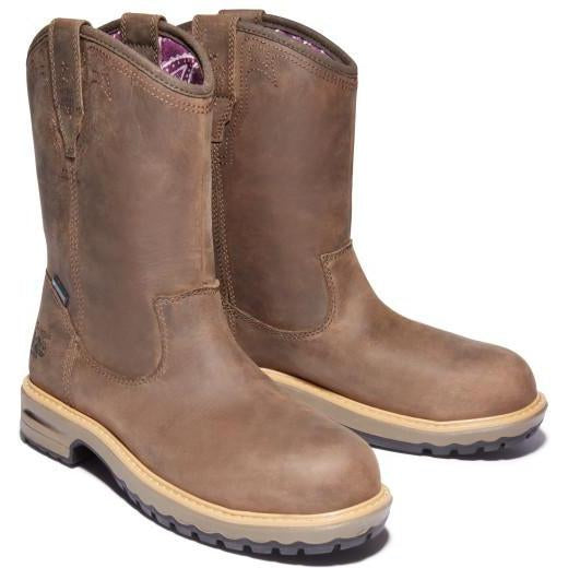 Timberland Pro Women's Ashlar PullOn Alloy Toe Waterproof Work Boot- TB0A2959214 5.5 / Medium / Brown - Overlook Boots