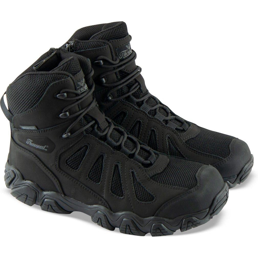 Thorogood Men's Crosstrex 6" Safety Toe Side Zipper Waterproof Hiker - 804-6290 4 / Medium / Black - Overlook Boots