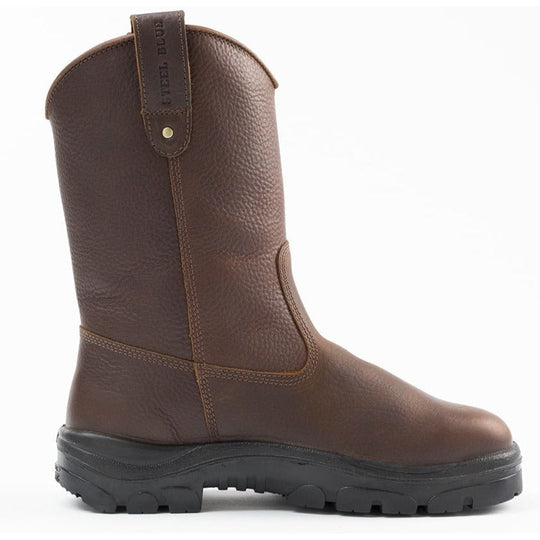 Steel Blue Men's Heeler 10" Waterproof Steel Toe Wellington Work Boot - Oak - 812915 - Overlook Boots