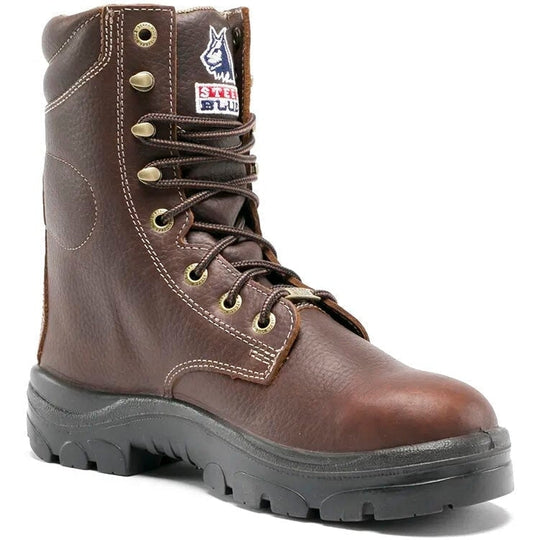 Steel Blue Men's Portland 8" Waterproof Soft Toe Lace Up Work Boot - Oak - 810955 7 / Medium / Brown - Overlook Boots