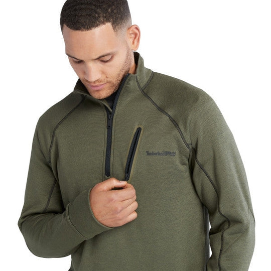 Timberland Pro Reaxion Chamarra de Polar Atlética para Hombre, Zíper de 1/4 - Verde - TB0A55RV369 - Imagen 6