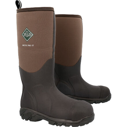Muck Men's Arctic Pro Steel Toe Waterproof Rubber Work Boot - Bark - ACP-Steel - Overlook Boots