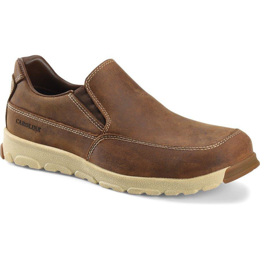 Carolina Men's S-117 Aluminum Toe Slip-On Work Shoe - Brown - CA5572 8 / Medium / Brown - Overlook Boots