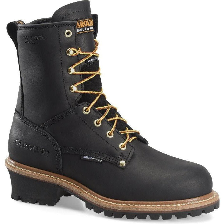 Carolina Men's Elm 8" Steel Toe Waterproof Insulated Logger Work Boot - Black - CA5823 7 / Wide / Black - Overlook Boots