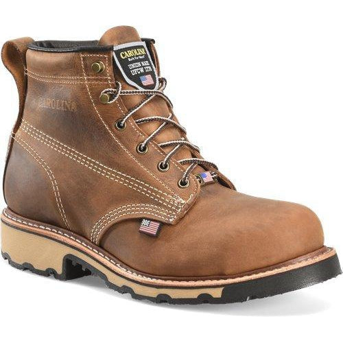 Carolina Men's Ferric USA Made 6" Soft Toe Work Boot - Dark Brown - CA7029 8 / Medium / Dark Brown - Overlook Boots